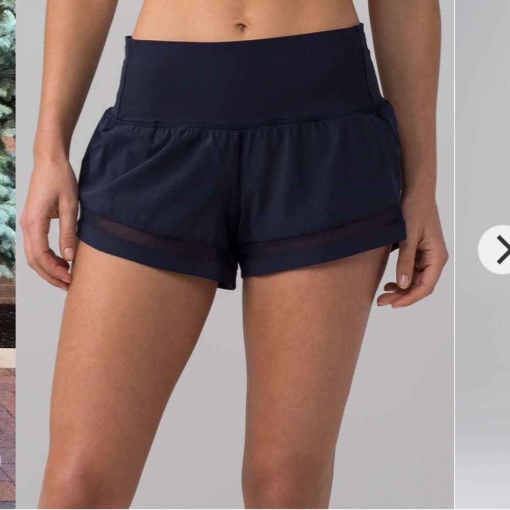 Lululemon pace perfect shorts size 8 midnight navy